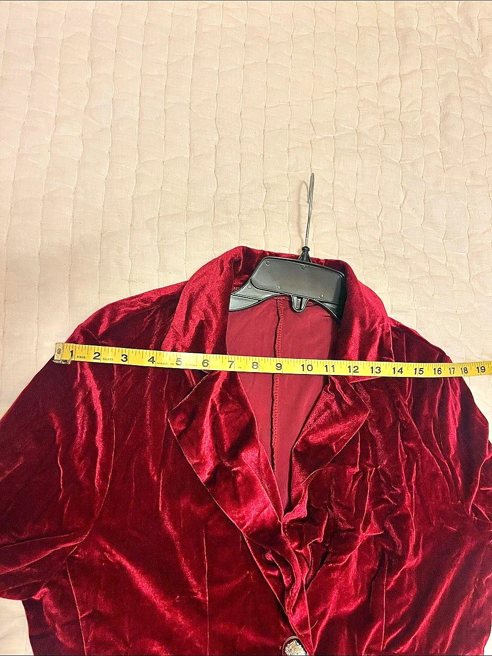 Velvet Blazer in Red Size Large Like New - Picture 9 of 10